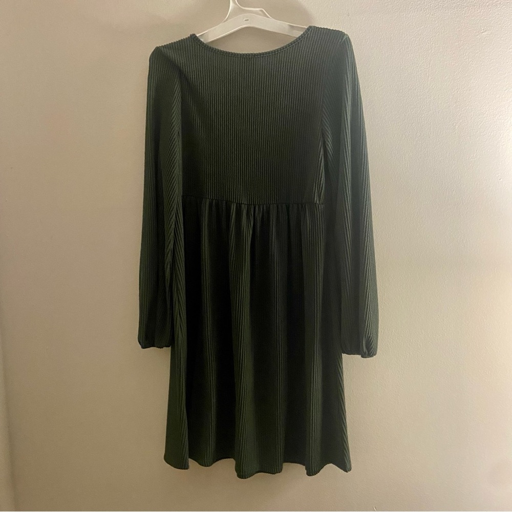 NWT Olive Ribbed Mini Dress - Picture 3 of 3
